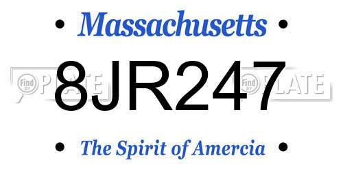 8JR247 Massachusetts License Plate