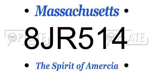 8JR514 Massachusetts License Plate