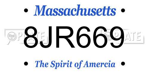 8JR669 Massachusetts License Plate