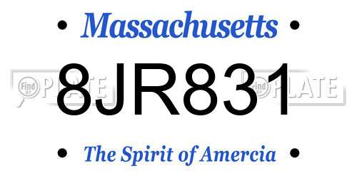 8JR831 Massachusetts License Plate
