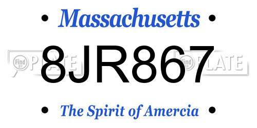 8JR867 Massachusetts License Plate