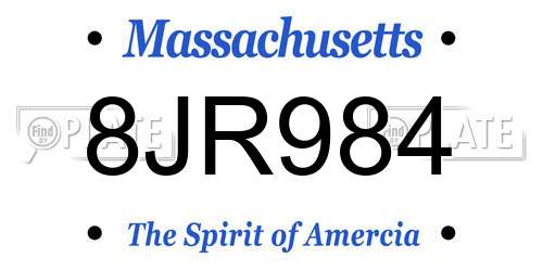 8JR984 Massachusetts License Plate