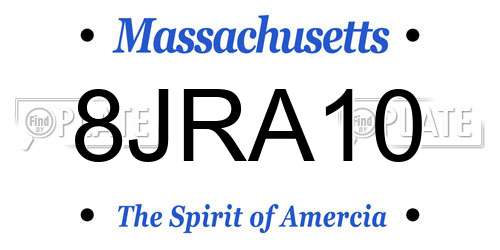 8JRA10 Massachusetts License Plate