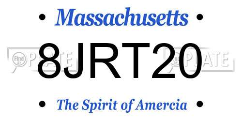 8JRT20 Massachusetts License Plate