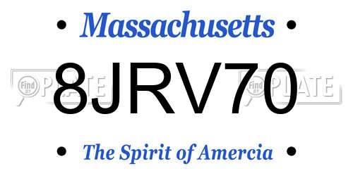8JRV70 Massachusetts License Plate