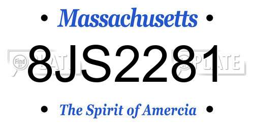 8JS2281 Massachusetts License Plate