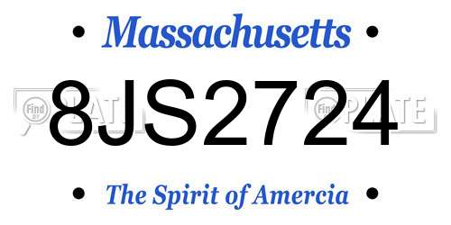 8JS2724 Massachusetts License Plate