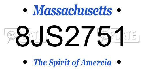 8JS2751 Massachusetts License Plate
