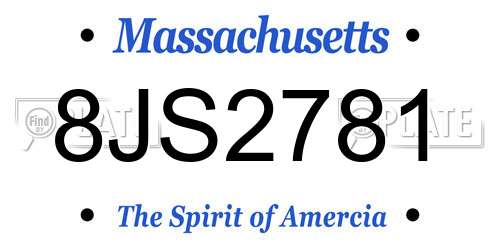 8JS2781 Massachusetts License Plate
