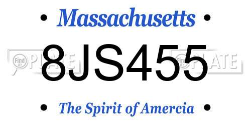 8JS455 Massachusetts License Plate