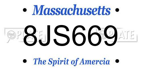 8JS669 Massachusetts License Plate