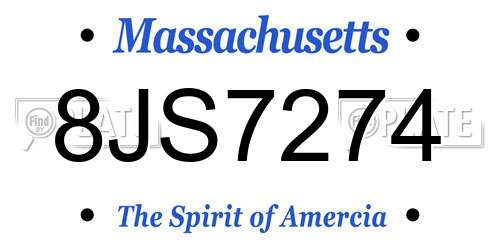 8JS7274 Massachusetts License Plate