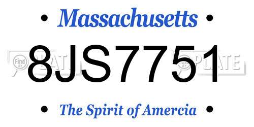 8JS7751 Massachusetts License Plate