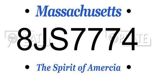 8JS7774 Massachusetts License Plate