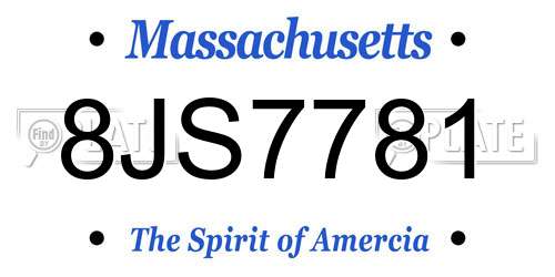 8JS7781 Massachusetts License Plate