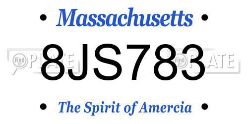 8JS783 Massachusetts License Plate