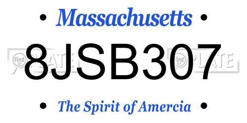 8JSB307 Massachusetts License Plate