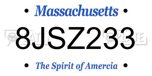 8JSZ233 Massachusetts License Plate
