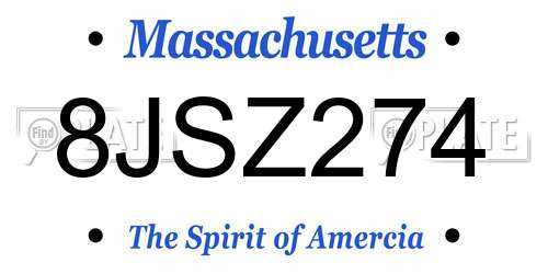 8JSZ274 Massachusetts License Plate