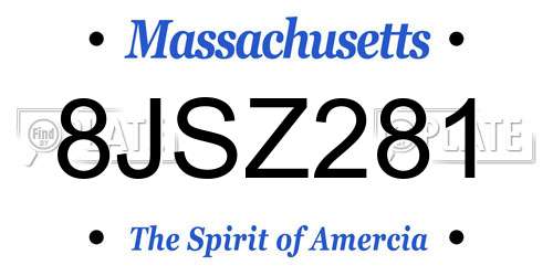 8JSZ281 Massachusetts License Plate