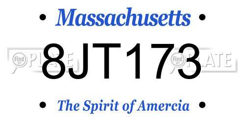 8JT173 Massachusetts License Plate