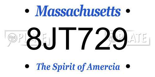 8JT729 Massachusetts License Plate