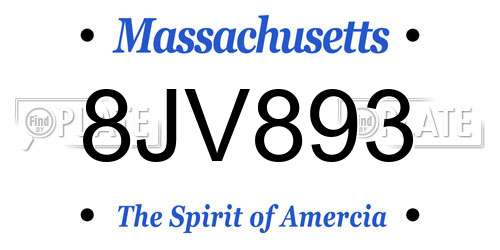 8JV893 Massachusetts License Plate