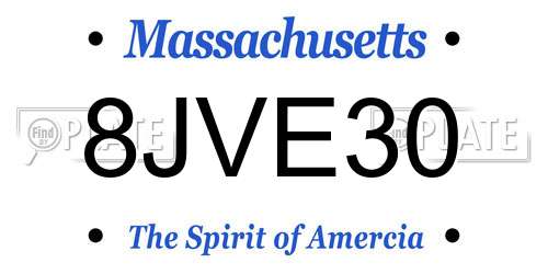 8JVE30 Massachusetts License Plate