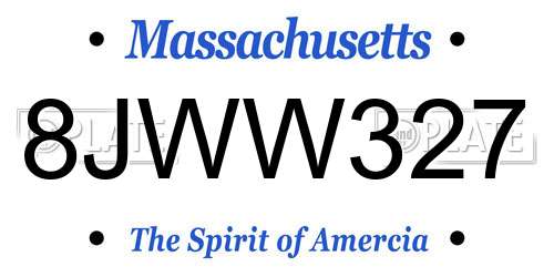 8JWW327 Massachusetts License Plate