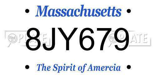 8JY679 Massachusetts License Plate