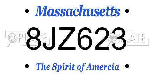 8JZ623 Massachusetts License Plate