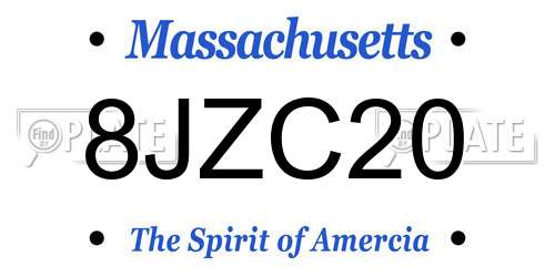 8JZC20 Massachusetts License Plate