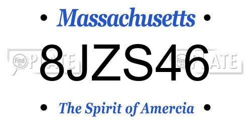 8JZS46 Massachusetts License Plate