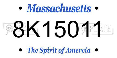 8K15011 Massachusetts License Plate