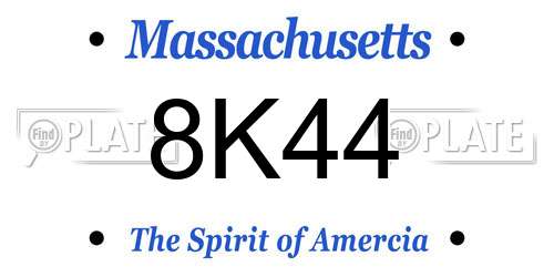8K44 Massachusetts License Plate