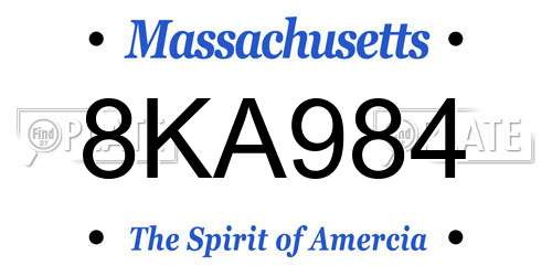 8KA984 Massachusetts License Plate