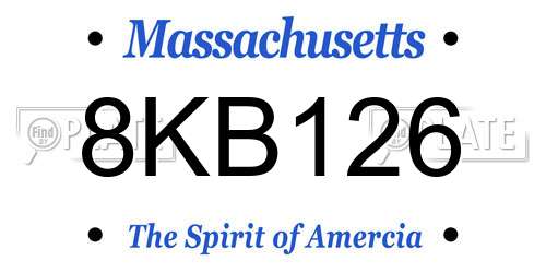 8KB126 Massachusetts License Plate