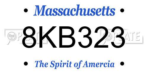 8KB323 Massachusetts License Plate