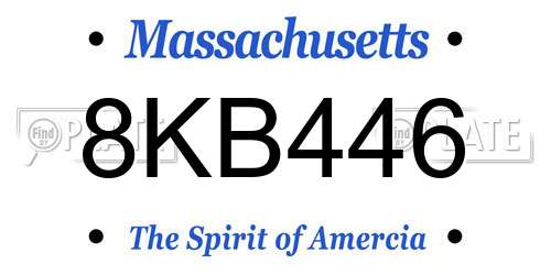 8KB446 Massachusetts License Plate