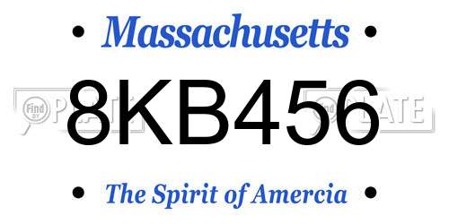 8KB456 Massachusetts License Plate