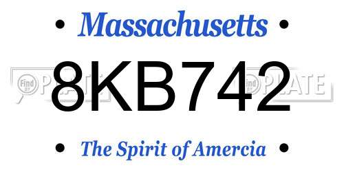 8KB742 Massachusetts License Plate