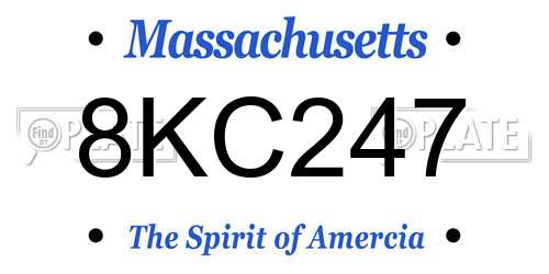 8KC247 Massachusetts License Plate