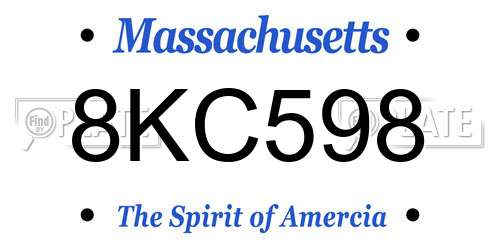 8KC598 Massachusetts License Plate
