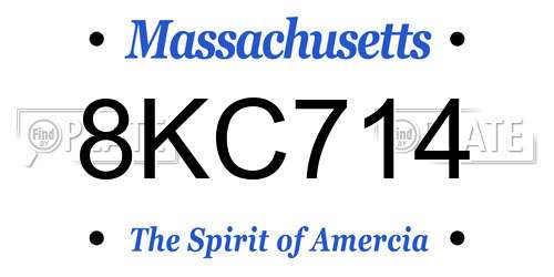 8KC714 Massachusetts License Plate