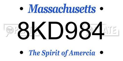 8KD984 Massachusetts License Plate