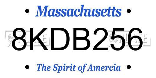 8KDB256 Massachusetts License Plate