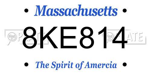 8KE814 Massachusetts License Plate