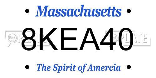 8KEA40 Massachusetts License Plate