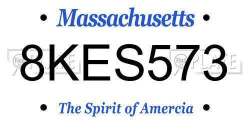 8KES573 Massachusetts License Plate