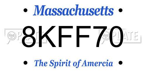 8KFF70 Massachusetts License Plate